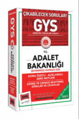 2023 Adalet Bakanlığı GYS Şef (Merkez) Kadrosu İçin Konu Özetli Açıkla