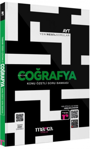 2023 AYT Coğrafya Konu Özetli Yeni Nesil Soru Bankası Marka Yayınları