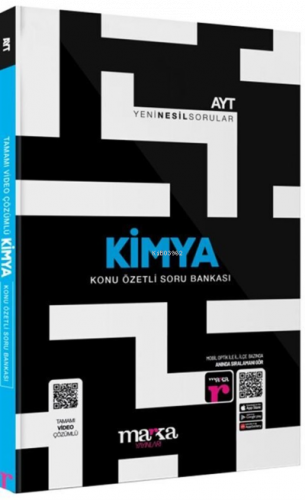 2023 AYT Kimya Konu Özetli Yeni Nesil Soru Bankası Marka Yayınları