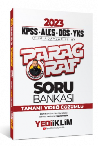 2023 KPSS ALES DGS YKS Tüm Adaylar İçin Paragraf Soru Bankası Tamamı Video Çözümlü