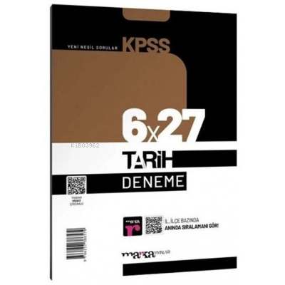 2023 KPSS Tarih 6x27 Deneme Tamamı Video Çözümlü Marka Yayınları