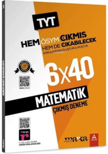 2023 TYT Matematik ÖSYM Çıkmış ve Çıkabilecek Sorulardan Oluşturulmuş 6 Deneme Sınavı Tamamı Video Çözümlü Marka Yayınları