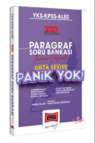 2023 YKS-KPSS-ALES Panik Yok Orta Seviye Tamamı Çözümlü Paragraf Soru Bankası
