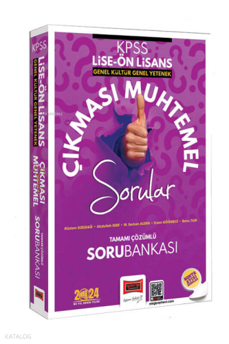 2024 KPSS GK-GY Lise Ön Lisans Çıkması Muhtemel Sorular Tamamı Çözümlü Soru Bankası