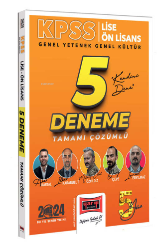 2024 KPSS Lise Ön Lisans GK-GY 5Yüz Ekibi Tüm Dersler Tamamı Çözümlü 5 Deneme