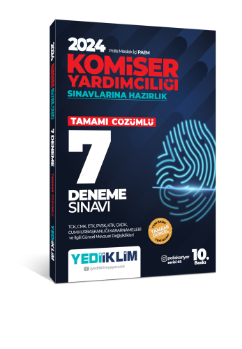 2024 Polis Meslek İçi PAEM Komiser Yardımcılığı Sınavlarına Hazırlık Tamamı Çözümlü 7 Deneme Sınavı