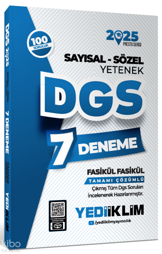2025 DGS Sayısal-Sözel Yetenek 7 Fasikül Deneme