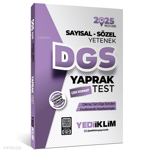 2025 DGS Sayısal-Sözel Yetenek Çek Kopart Yaprak Test