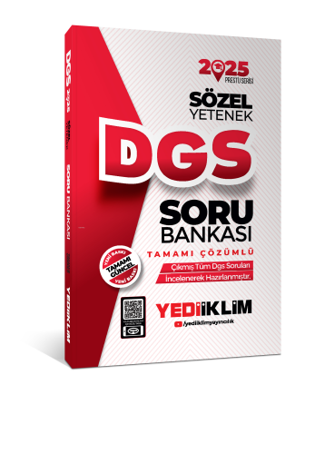 2025 DGS Sözel Yetenek Tamamı Çözümlü Soru Bankası