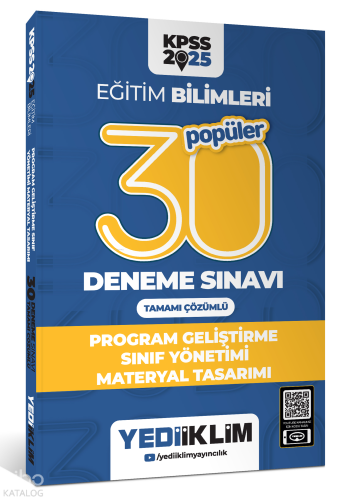 2025 KPSS Eğitim Bilimleri 30 Popüler Program Geliştirme- Sınıf Yöneti