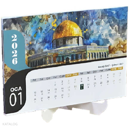 2026 Hicri Miladi Masa Takvimi İslami Temalı