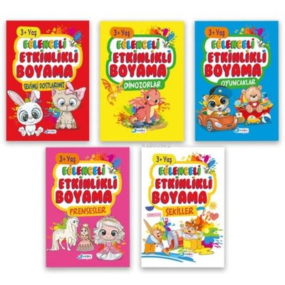 3+ Yaş Eğitici Etkinlikli Kolay Boyama Seti - 5 Kitap Takım