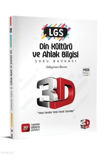 3D Yayınları 2024 8. Sınıf Lgs Din Kültürü Soru Bankası
