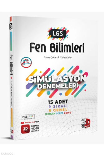 3D Yayınları 2024 8. Sınıf Lgs Fen Bilimleri Simülasyon Deneme
