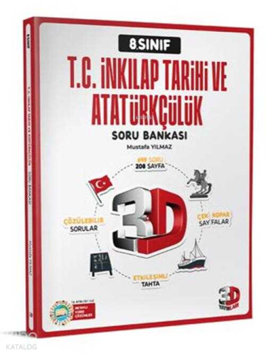 3D Yayınları 8. Sınıf T.C. İnkılap Tarihi ve Atatürkçülük Soru Bankası