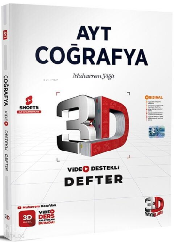 3D Yayınları AYT Coğrafya Video Destekli Defter