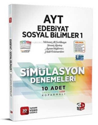 3D Yayınları AYT Edebiyat Sosyal Bilimler 1 Simülasyon Denemeleri