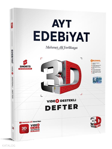 3D Yayınları AYT Edebiyat Video Destekli Defter