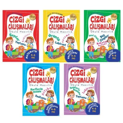4-5 Yaş Çizgi Çalışmaları Seti - 5 Kitap Takım