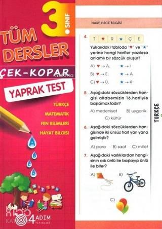 4 Adım - 3. Sınıf Tüm Dersler Yaprak Test