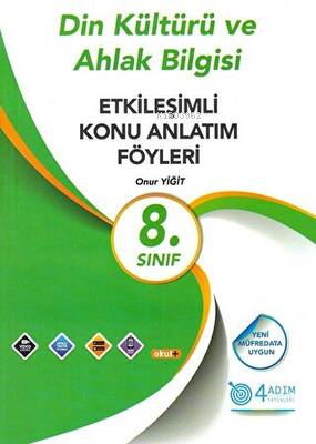 4 Adım Yayınları 8. Sınıf Din Kültürü ve Ahlak Bilgisi Etkileşimli Konu Anlatım Föyleri