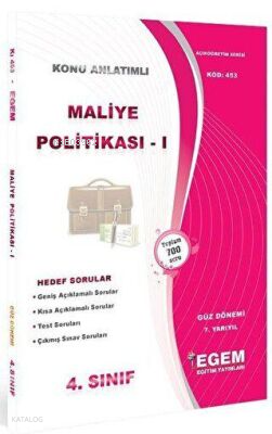 4. Sınıf 7. Yarıyıl Maliye Politikası 1 Konu Anlatımlı Soru Bankası