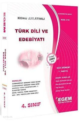 4. Sınıf 7. Yarıyıl Türk Dili ve Edebiyatı Konu Anlatımlı Soru Bankası