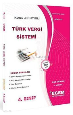 4. Sınıf 7. Yarıyıl Türk Vergi Sistemi Hedef Sorular