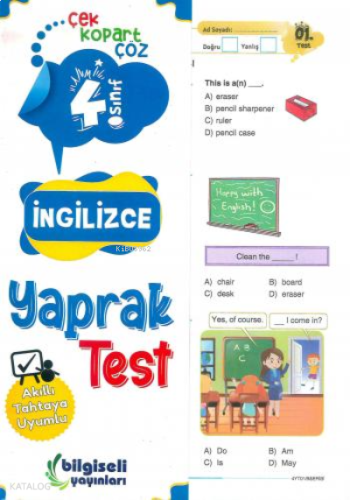 4.Sınıf Açı İngilizce Çek Kopar Yaprak Test