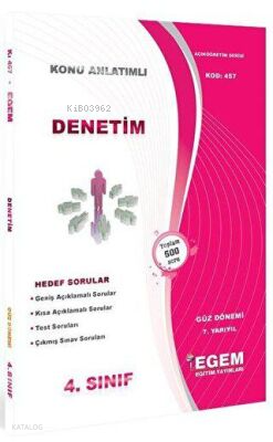 4. Sınıf Denetim Konu Anlatımlı Soru Bankası