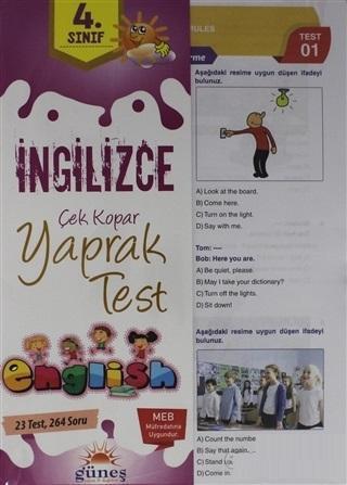 4. Sınıf İngilizce Çek Kopar Yaprak Test