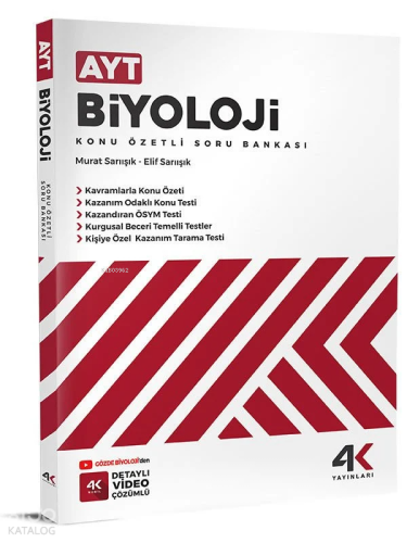 4K AYT Biyoloji Konu Özetli Soru Bankası
