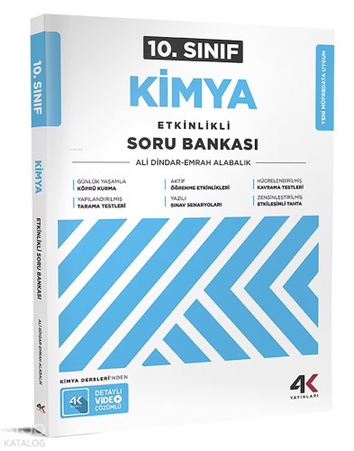 4K Yayınları 10. Sınıf Kimya Etkinlikli Soru Bankası