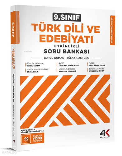 4K Yayınları 9.Sınıf Türk Dili Edebiyatı Soru Bankası