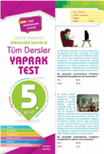 5 Sınıf Tüm Dersler Yaprak Test