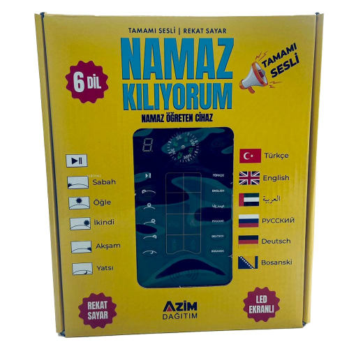 6 Dilli Tamamı Sesli Rekat Sayar Led Ekranlı Namaz Kılıyorum - Namaz Öğreten Cihaz