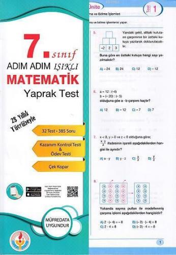 7. Sınıf Matematik Yaprak Test