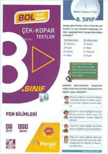 8.Sınıf 2022 Fen Bilimleri Çek Kopar Testler Pergel Yayınları
