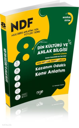 8.Sınıf Din Kültürü Ve Ahlak Bilgisi Ndf Nige Ders Anlatım Föyü