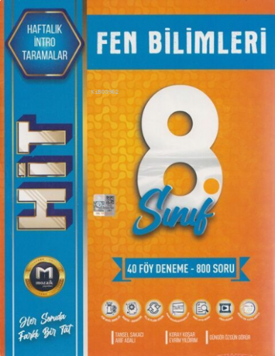 8. Sınıf Fen Bilimleri İntro Hıt 40 Deneme Mozaik Yayınları- 2023