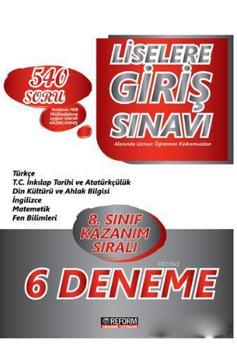 8. Sınıf LGS Kazanım Sıralı 6 lı Deneme Sınavı
