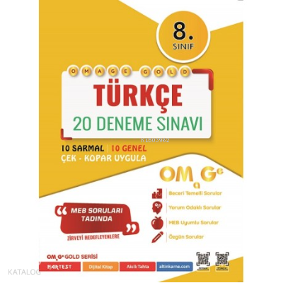 8. Sınıf Omage Gold Türkçe 20 Deneme Sınavı