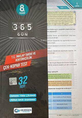 8.Sınıf T.C.İnkılap Tar. Ve Atatürkçülük Çek Kopar Yaprak Test