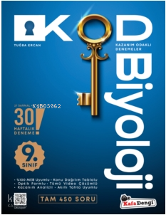 9. Sınıf KOD Biyoloji Haftalık Sarmal Deneme- 30 Haftalık