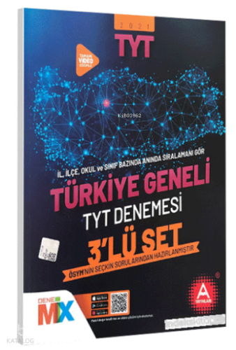 A Yayınları Türkiye Geneli Çıkmış Sorular Denemesi 3 Lü -2021
