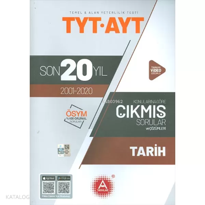 A Yayınları Tyt Ayt Tarih Son 20 Yıl Çıkm -2021