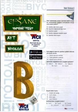 Açı Yayınları AYT Biyoloji Efsane Çek Kopart Yaprak Test
