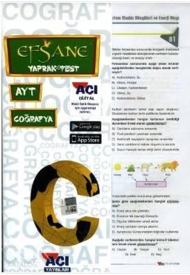 Açı Yayınları AYT Coğrafya Efsane Çek Kopart Yaprak Test