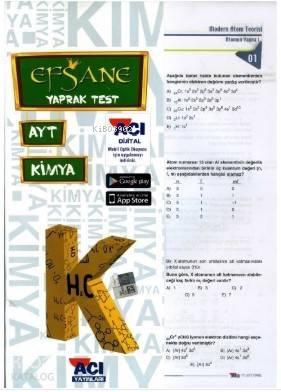 Açı Yayınları AYT Kimya Efsane Çek Kopart Yaprak Test