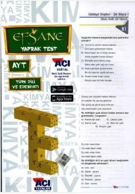 Açı Yayınları AYT Türk Dili ve Edebiyatı Efsane Çek Kopart Yaprak Test